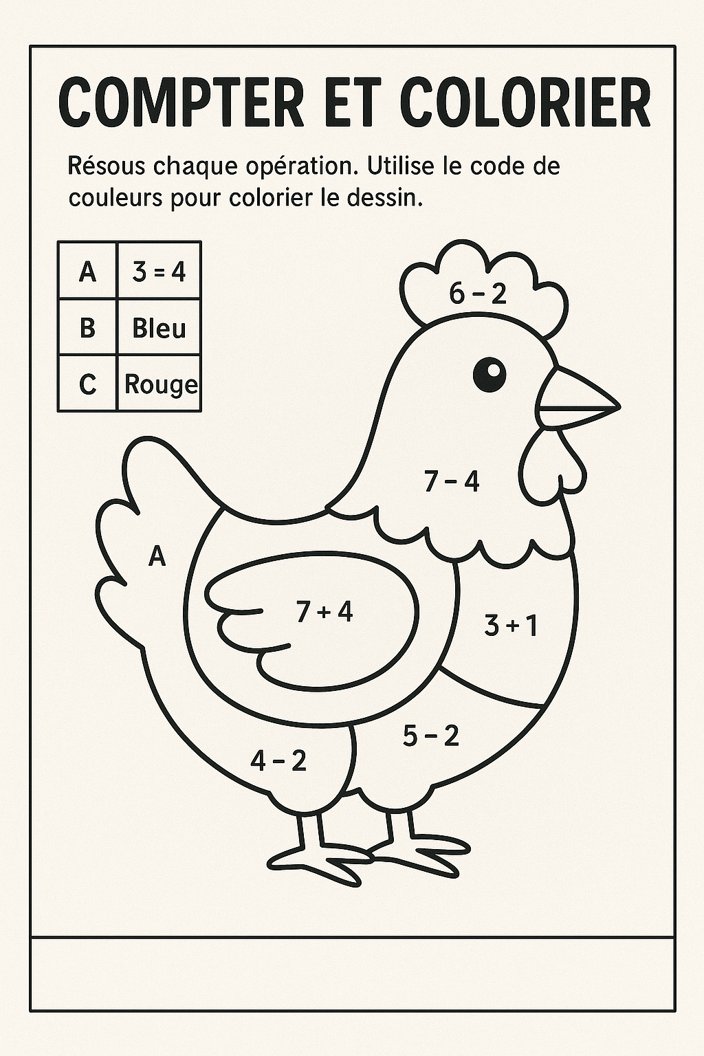 Coloriage éducatif - Apprentissage des chiffres - Activités pour enfants