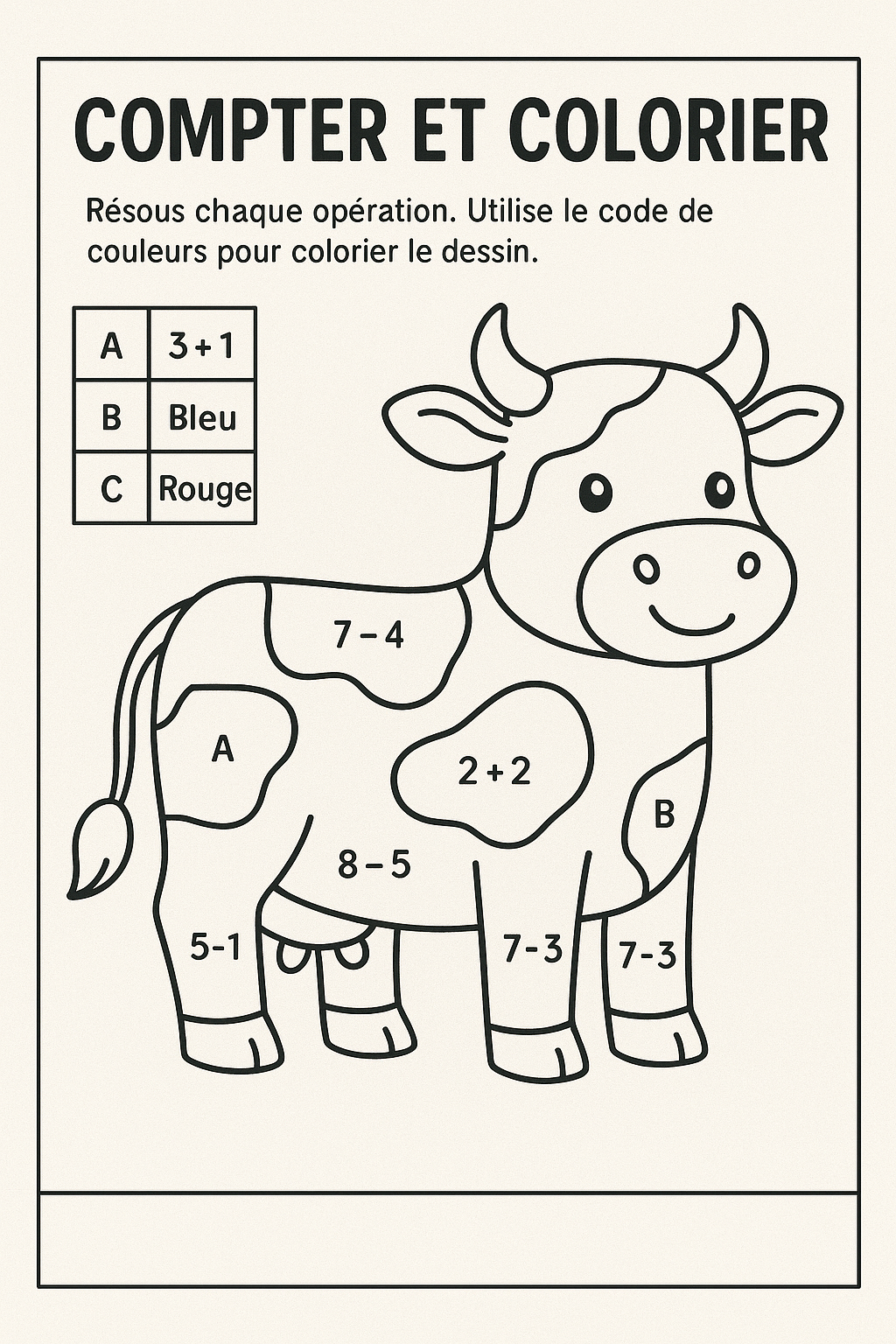 Coloriage éducatif -  Apprentissage des chiffres -  Activités pour enfants