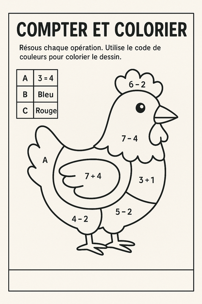 Coloriage éducatif -  Apprentissage des chiffres -  Activités pour enfants