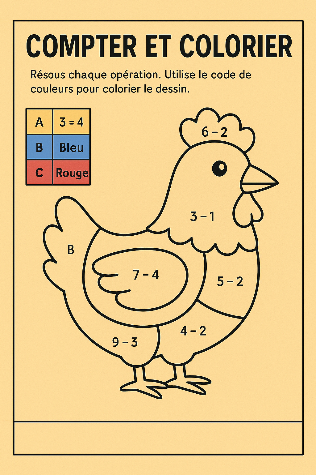 Coloriage éducatif -  Apprentissage des chiffres -  Activités pour enfants