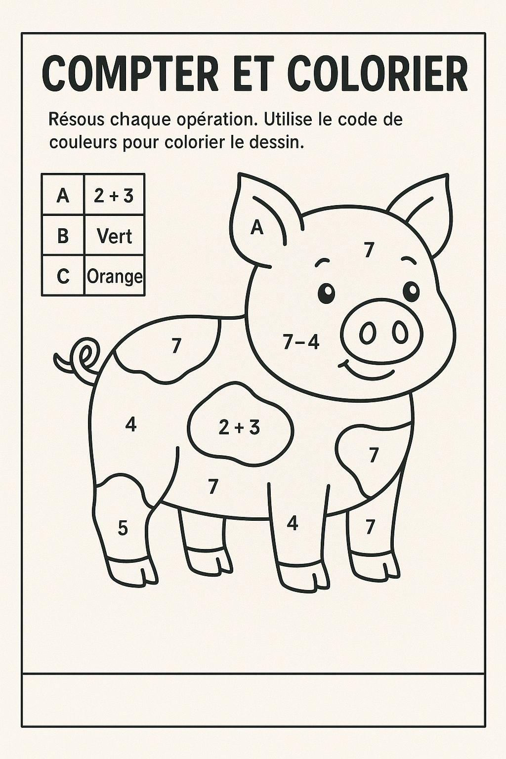 Coloriage éducatif -  Apprentissage des chiffres -  Activités pour enfants