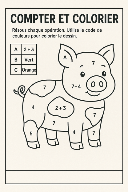 Coloriage éducatif -  Apprentissage des chiffres -  Activités pour enfants