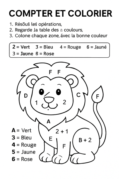 Coloriage éducatif -  Apprentissage des chiffres -  Activités pour enfants