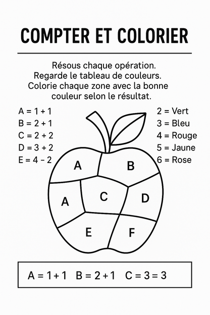 Coloriage éducatif -  Apprentissage des chiffres -  Activités pour enfants