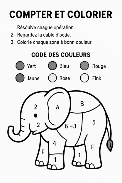 Coloriage éducatif -  Apprentissage des chiffres -  Activités pour enfants
